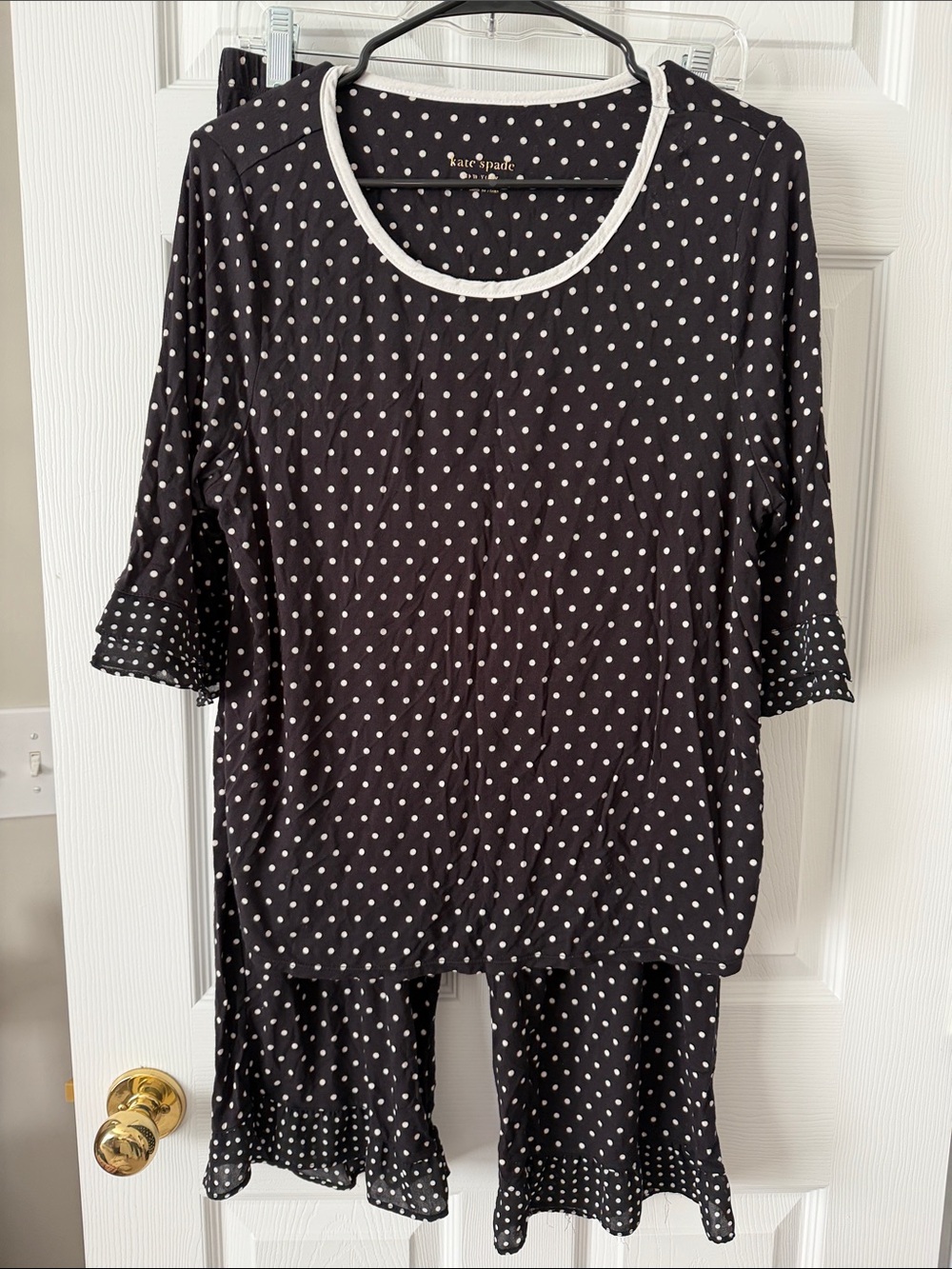 kate spade Black & White Polka Dot Pajama Set